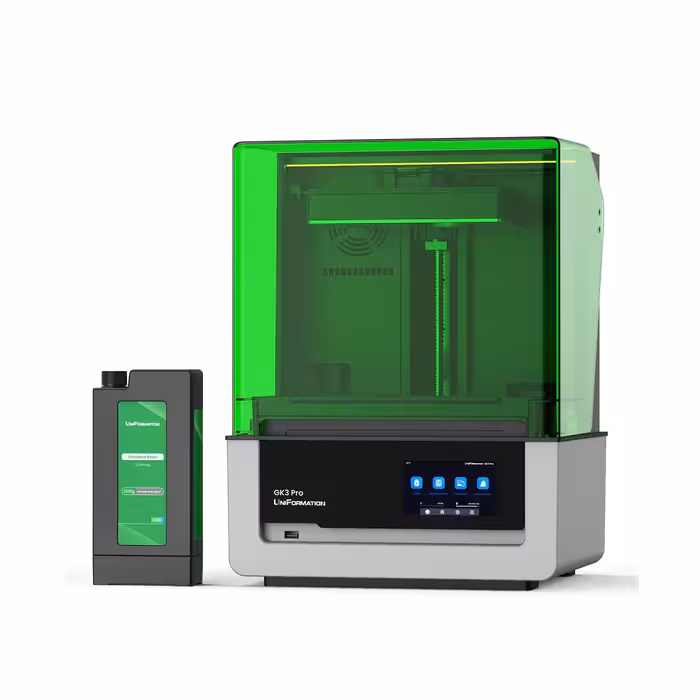خرید و قیمت پرینتر سه بعدی یونیفورمیشن مدل GK3 pro برند Uniformation همراه با 3 لیتر رزین هدیه