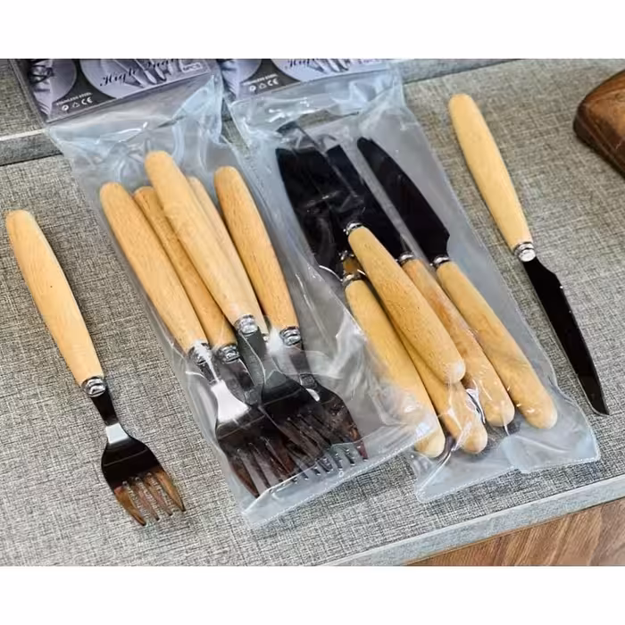 ست کارد و چنگال چوبی L40 | amazonchi