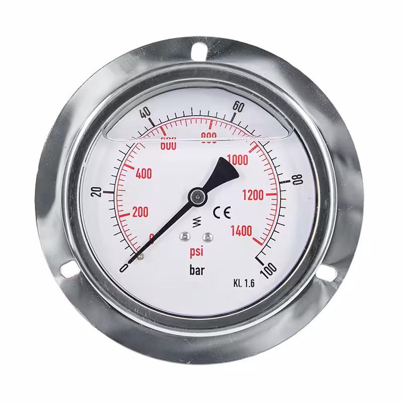 گیج فشار صفحه 10 سانت روغنی 100 بار تابلویی