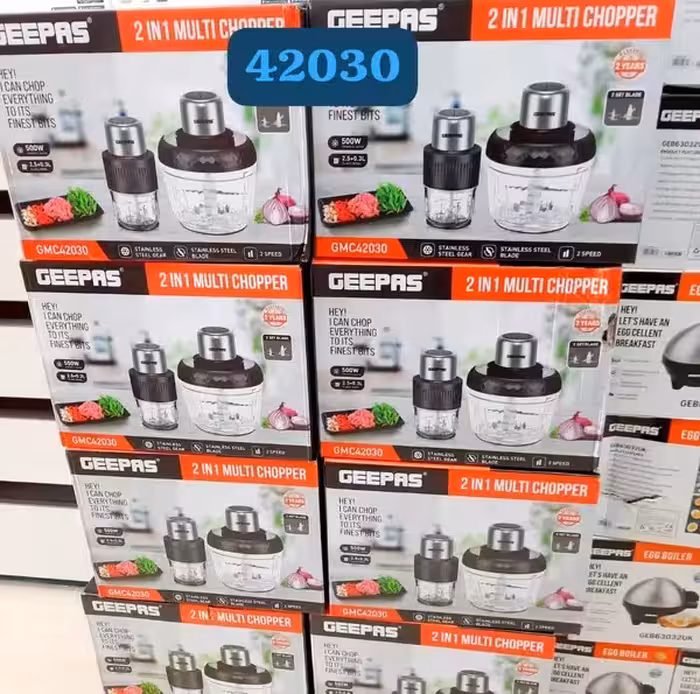 خردکن دوقلو جیپاس مدل GMC42030 | Geepas Twin Bowl Chopper