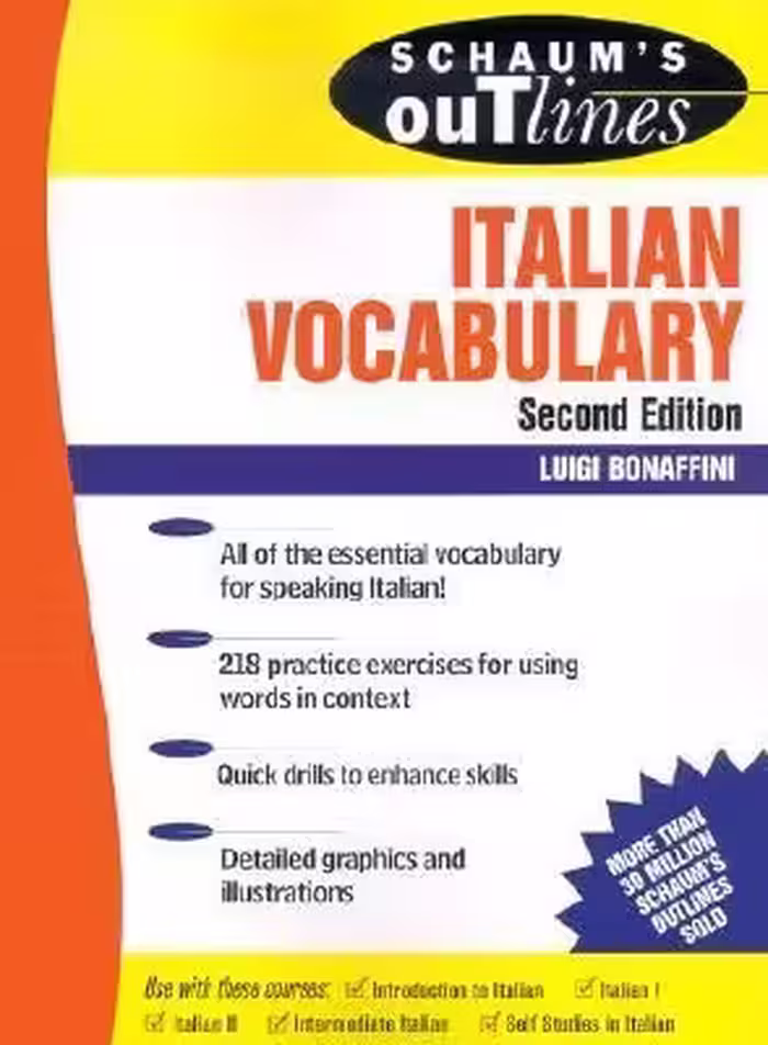 چاومز اوت لاین ایتالین وکبری | کتاب ایتالیایی Schaums Outline of Italian Vocabulary, Second Edition