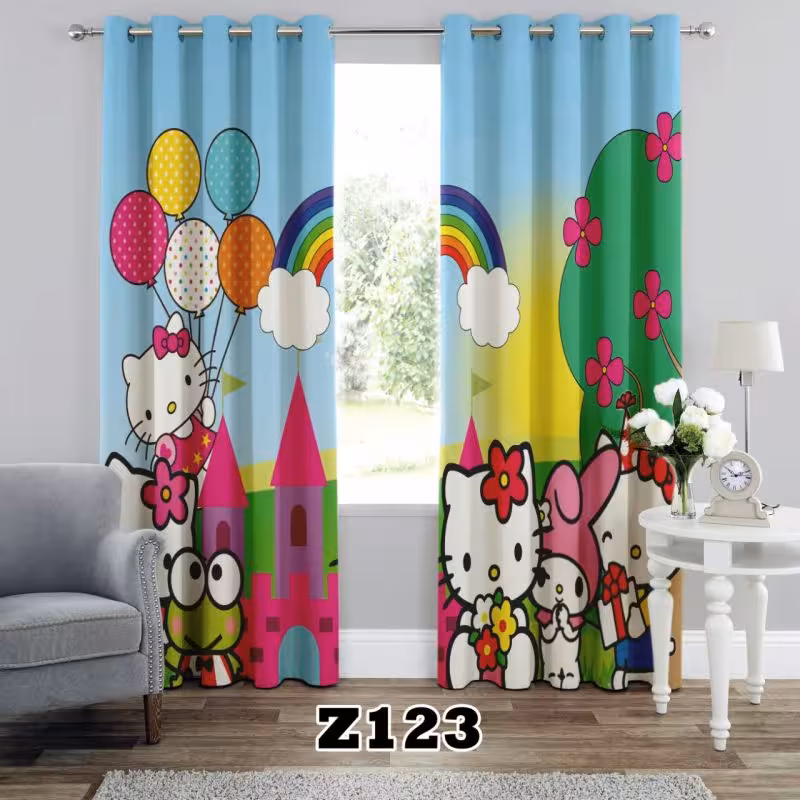 پرده سه بعدی طرح کیتی