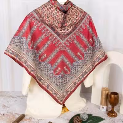 روسری نخی چهارفصل مونیتا سرخابی