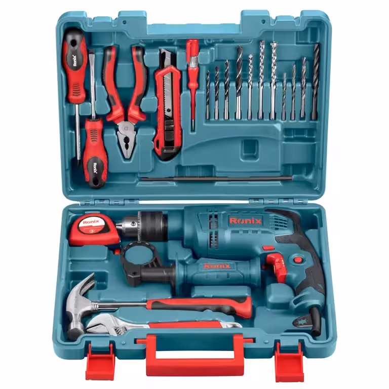 کیت دریل برقی چکشی رونیکس 13 میلی متری مدل RS-0001