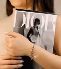 💍دستبند جواهری دو رنگ نقره عیار 925 ( D_7067)