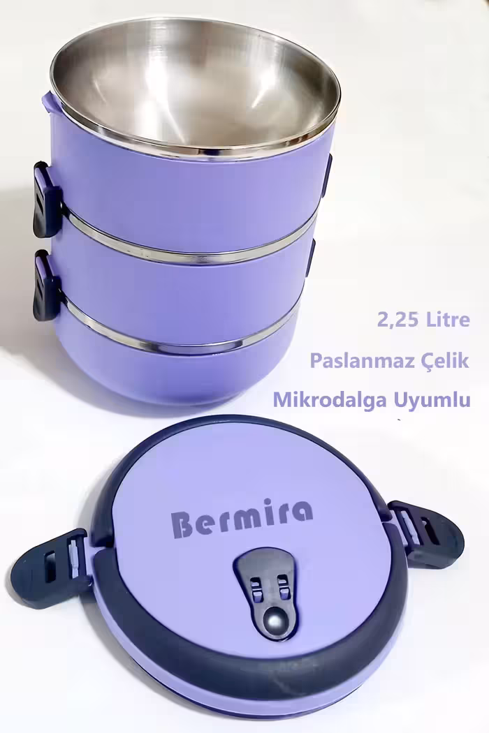 ترموس غذا سه طبقه برميرا - 9166