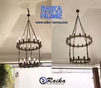 لوستر روستیک رایکا مدل دایره ای دو طبقه RAI06A