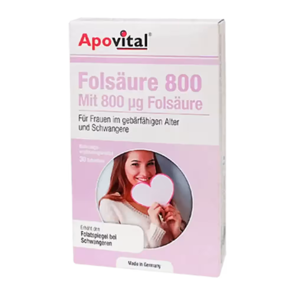 قرص فولیک اسید 800 آپوویتال 30 عددی