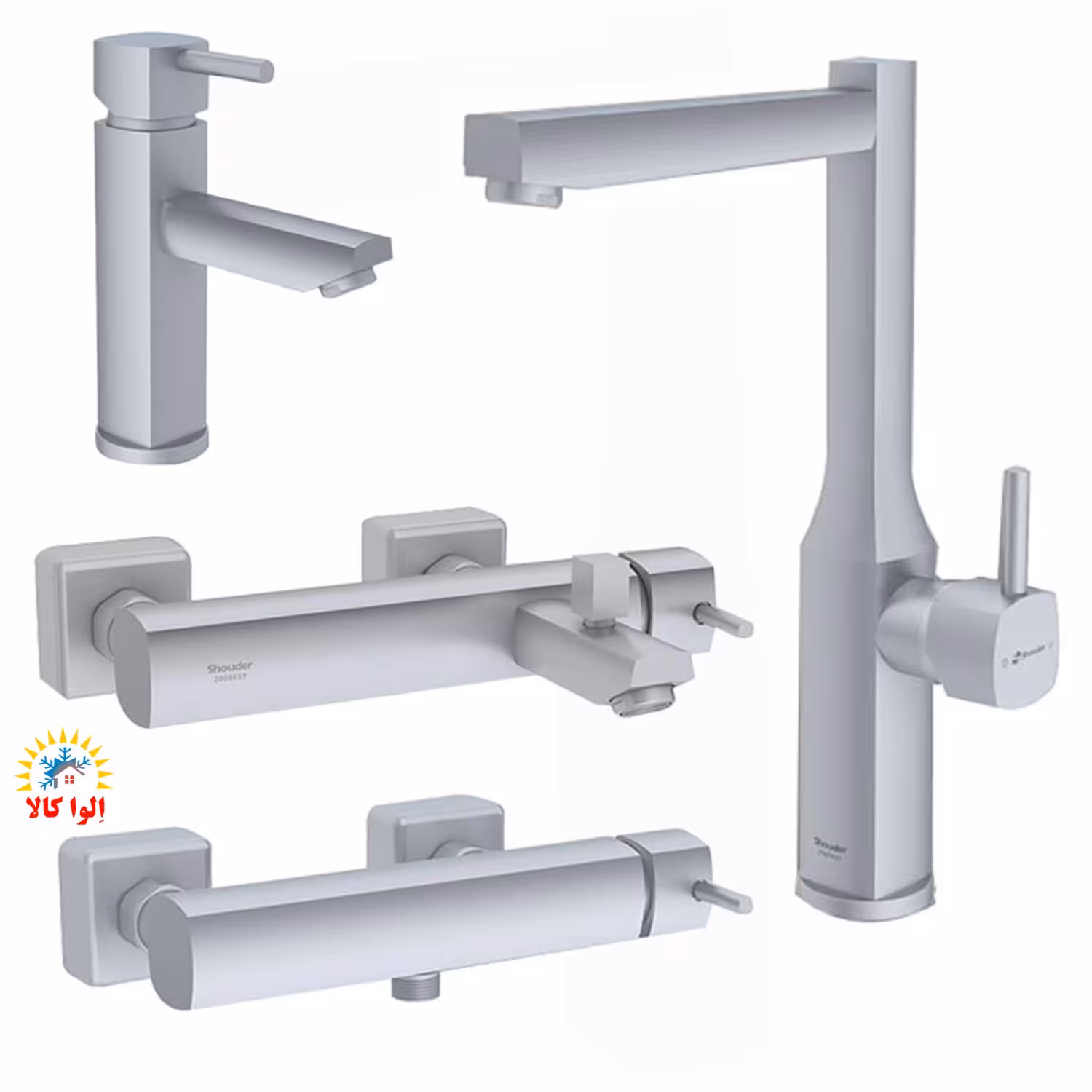 ست شیرآلات شودر مدل یونیک کروم مات