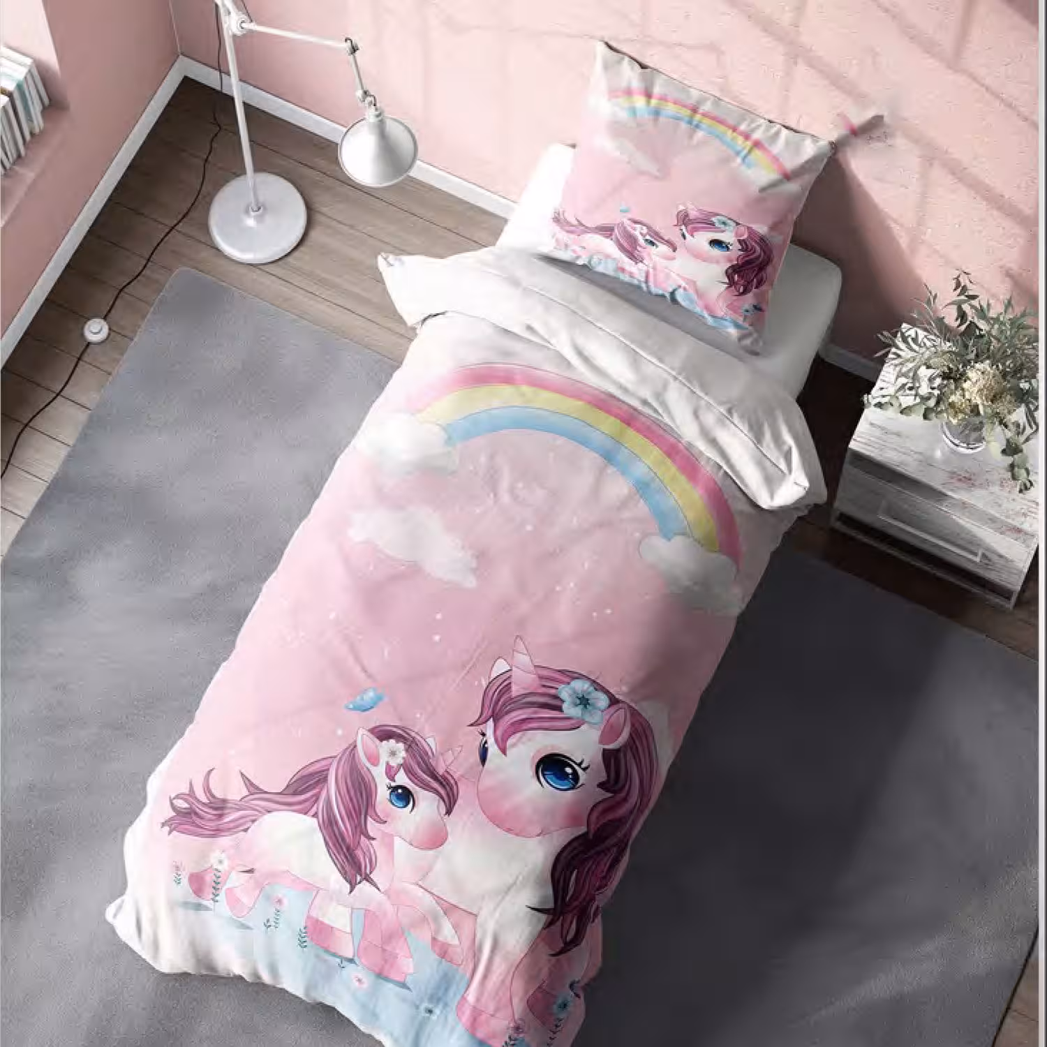 سرویس خواب کد M-8178 طرح تک شاخ یکنفره 4 تکه