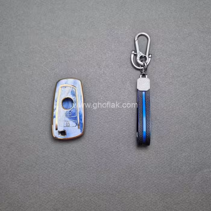 کاور ریموت بی ام و مشترک با کوییک کلید تاشو طرح سرامیکی با بند ست