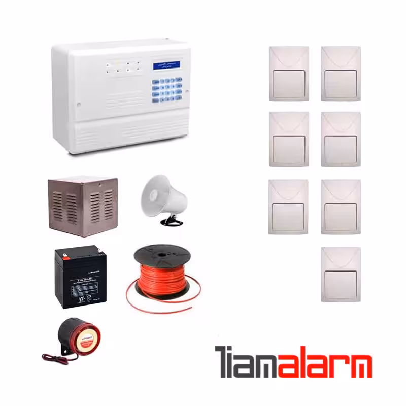 پکیج دزدگیر اماکن با سیم مدل فایروال سیم کارتی و تلفنی F10F7