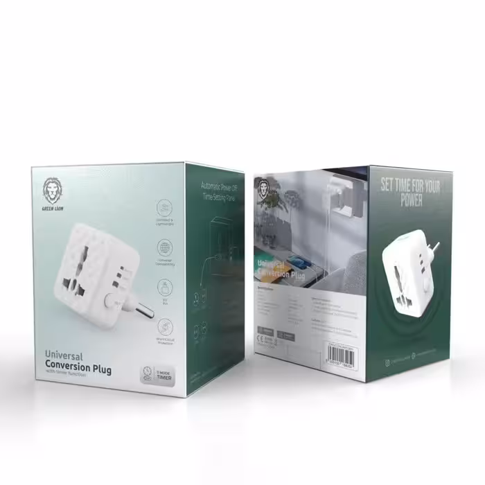 تبدیل برق جهانی تایمردار گرین Green Universal Conversion Plug With Timer