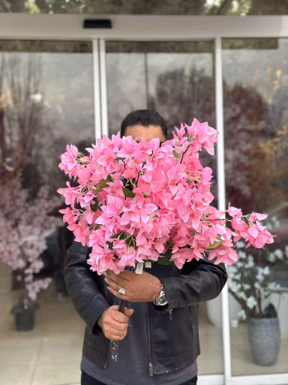 شاخه شکوفه کاغذی صورتی