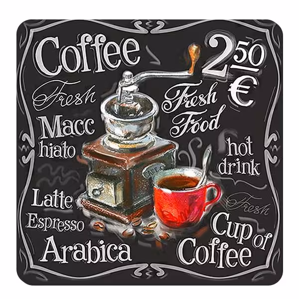 زیر لیوانی طرح فنجان قهوه و قهوه ساز کد nzl462