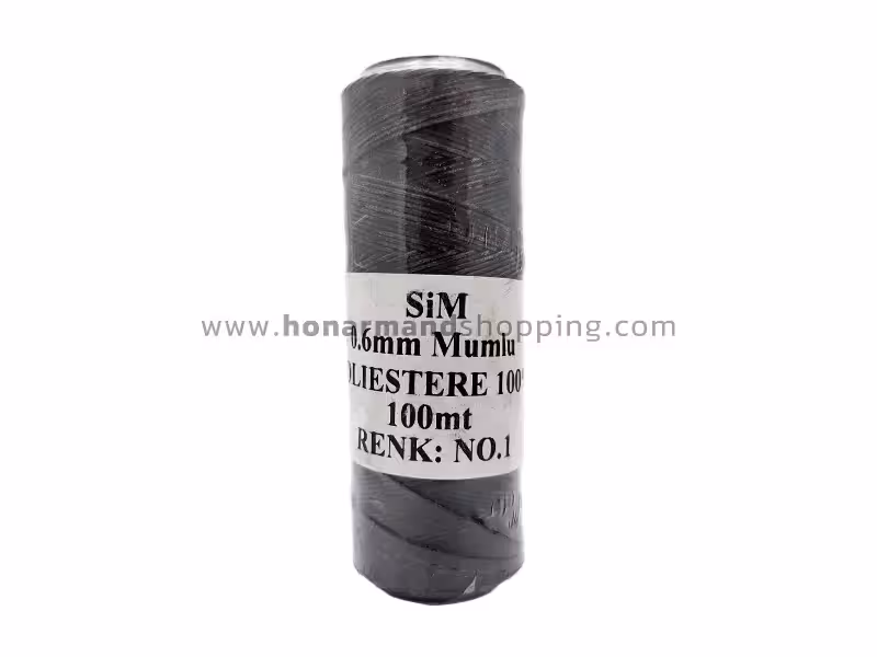 دوک نخ موم دار سیم (SIM) سایز 0.6 رنگ مشکی