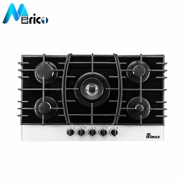 گاز رومیزی بیمکث کد 0060 پنج شعله شیشه مشکی