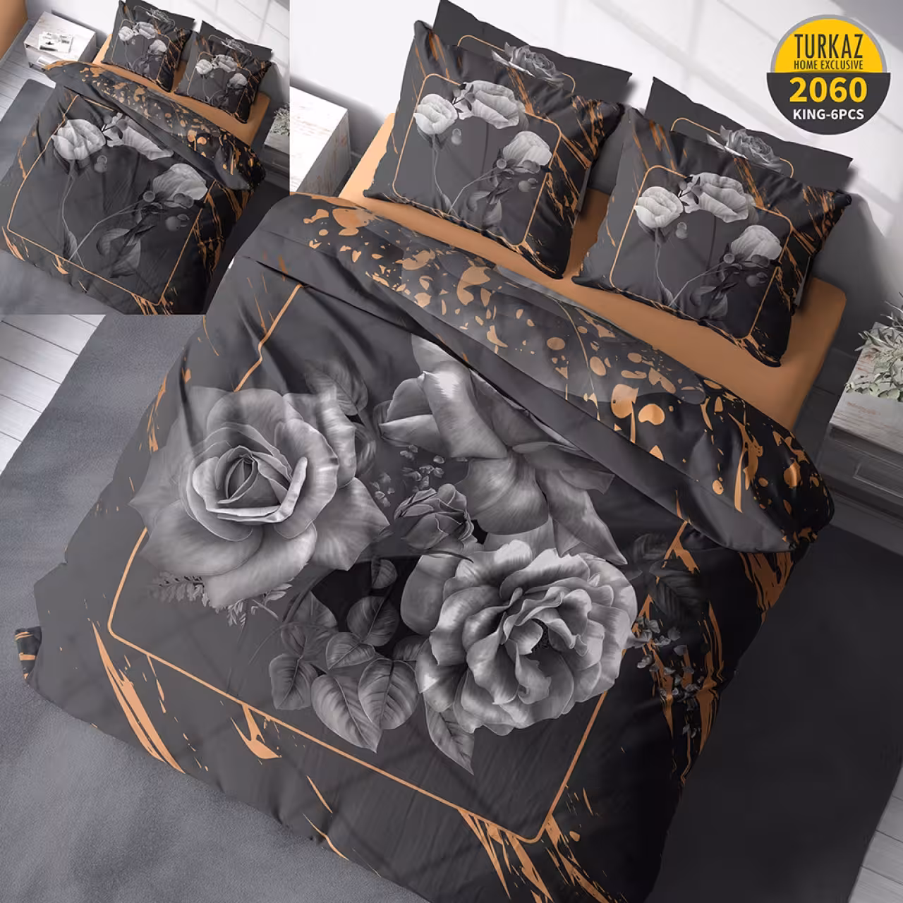 ست روتختی ترک آز کد 2060 دونفره 6 تکه