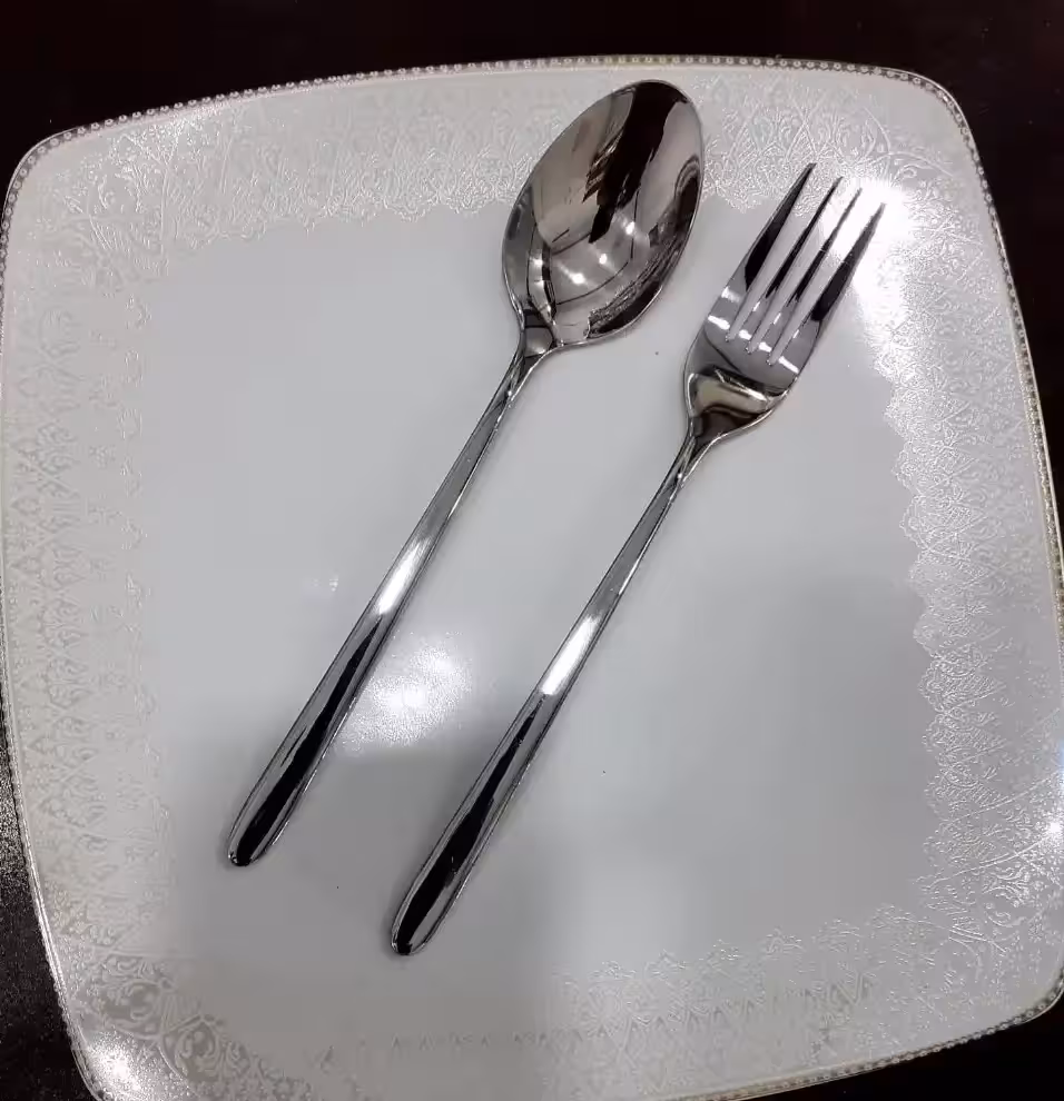 قاشق و چنگال غذا یونیک مدل دونا بسته 12 عددی