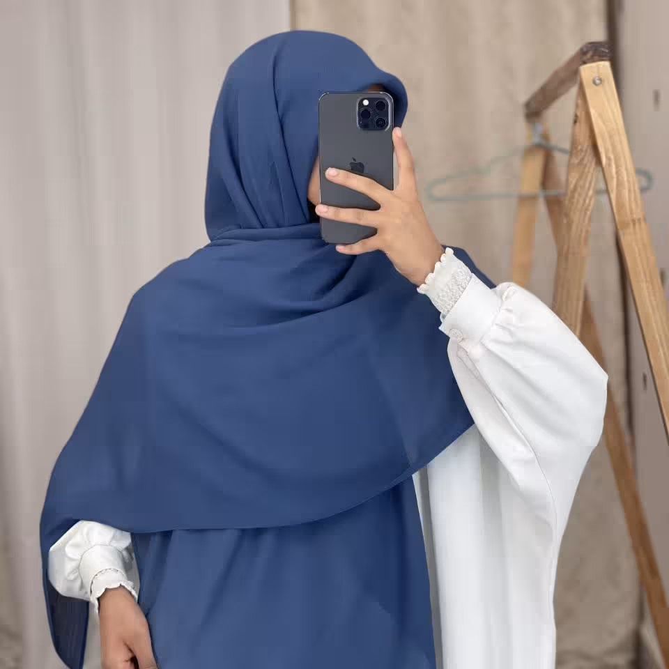 روسری وال اسلپ   زنانه  سایز  متوسط  رنگ آبی وزن 120 گرم