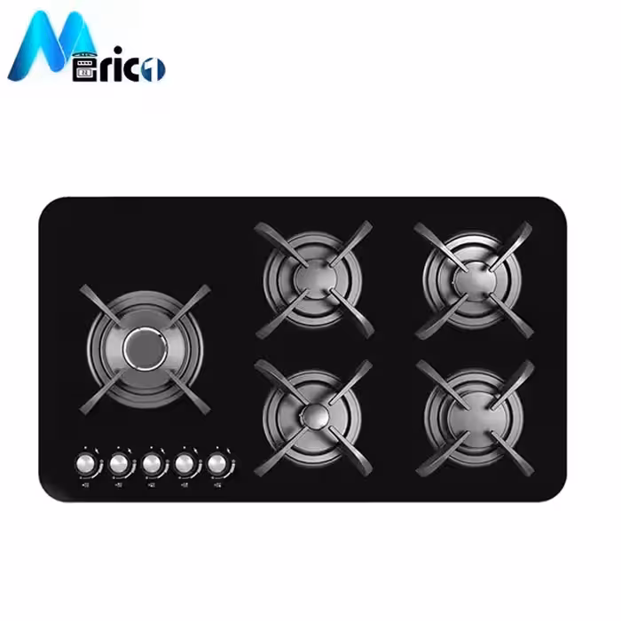 گاز رومیزی کن کد IG8509 پنج شعله شیشه مشکی