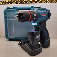 دریل شارژی صنعتی ماکیتا دوباتری سه نظام فلزی موتور براشلس همراه کیف و لوازم کامل پیچگوشتی شارژی ماکیتا