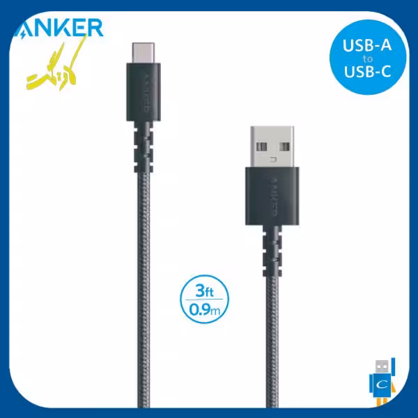 کابل تبدیل USB-A به USB-C انکر Anker PowerLine Select   A8022
