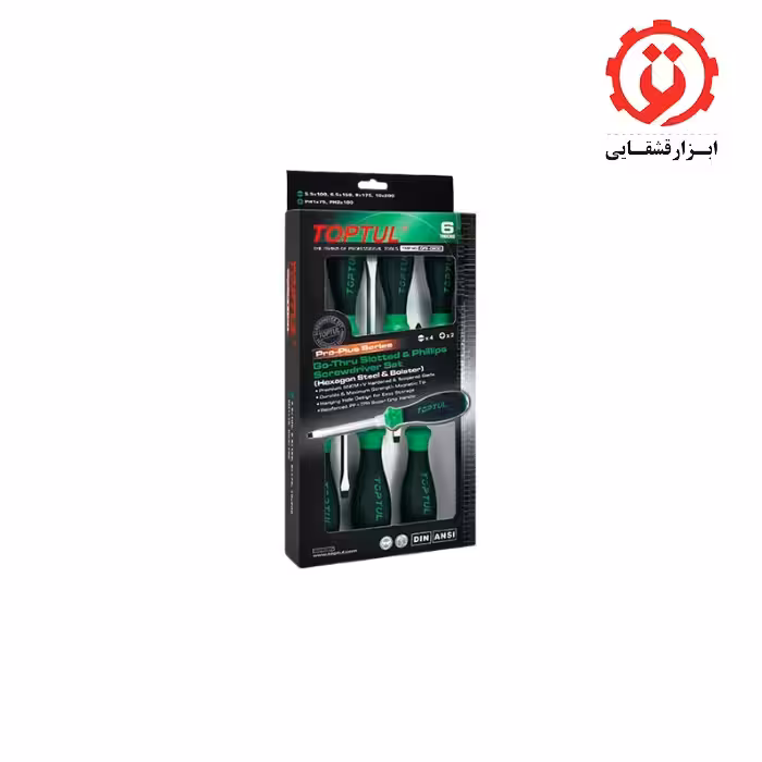 ست پیچ گوشتی ضربه خور تاپ تول 6 عددی مدل GFE-0602