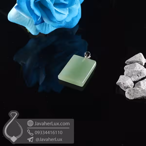 گردنبند سنگ آونتورین سبز _ کد : 400735