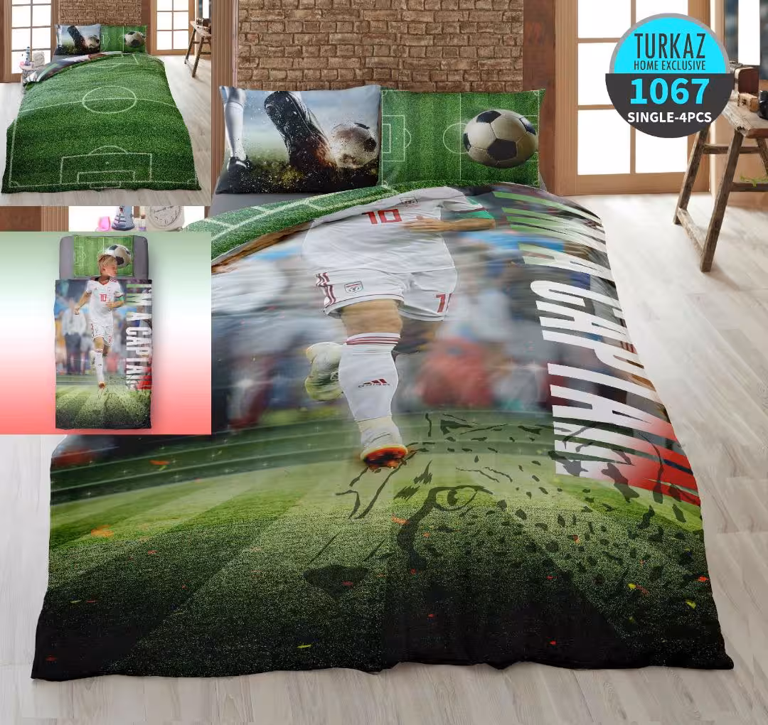 سرویس لحاف روتختی 1 نفره چاپی تنسل برند ترکاز(Turkaz) کد 1067