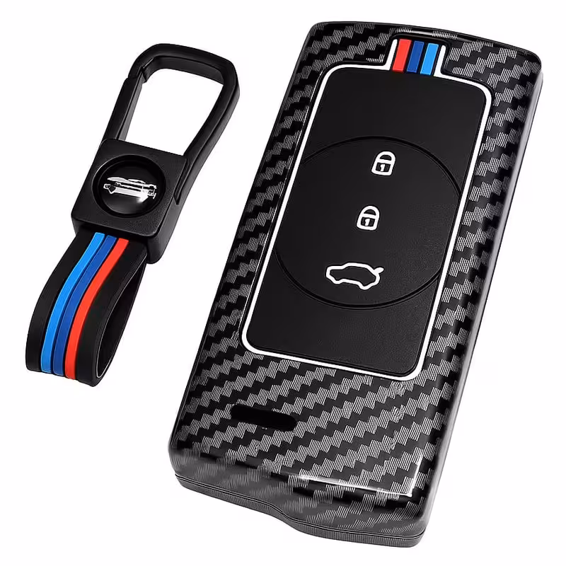 قاب ریموت و سوییچ خودرو چیکال مدل فیبر کربن کد P-1109 مناسب برای MVM X22 PRO/X55 PRO