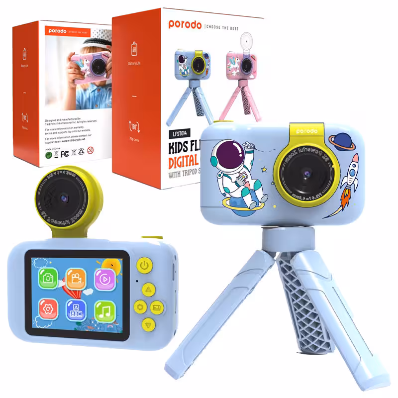 دوربین عکاسی کودکانه پایه دار Porodo lifestyle kids camera with tripod stand lfs014