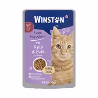 پوچ گربه وینستون (Winston) با طعم گوشت گوساله و بوقلمون