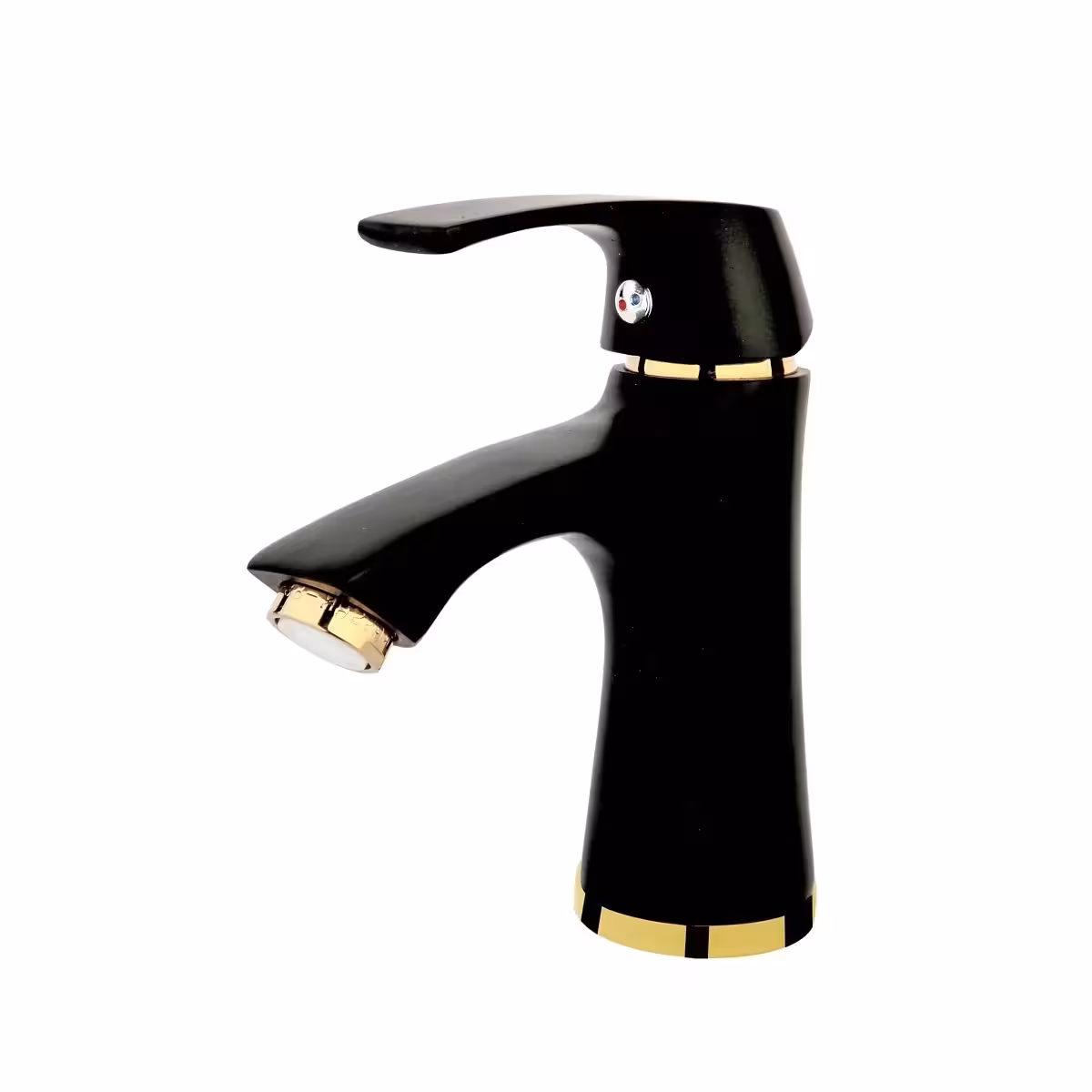 شیر روشویی مدل لوتوس مشکی طلایی