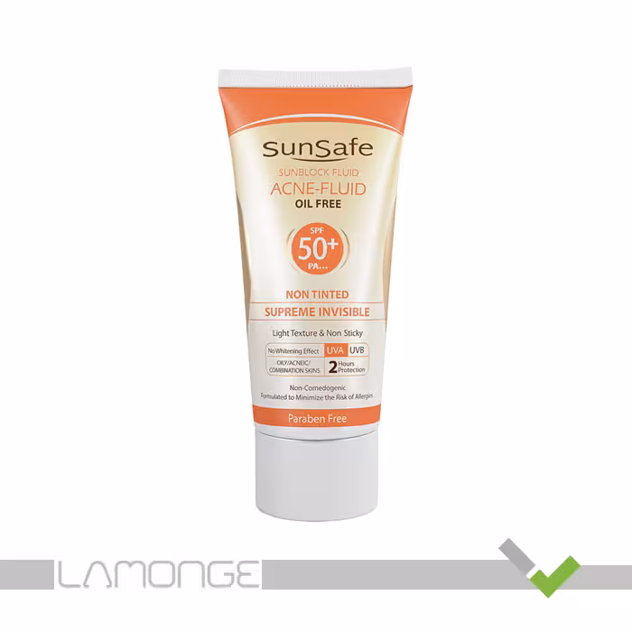 فلوئید ضد آفتاب فاقد چربی کاملا نامرئی SPF50 سان سیف حجم 50 میلی لیتر