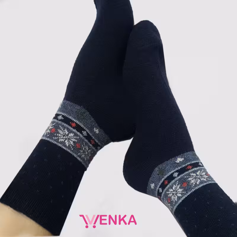 جوراب پشمی نیم ساق کد 0026384