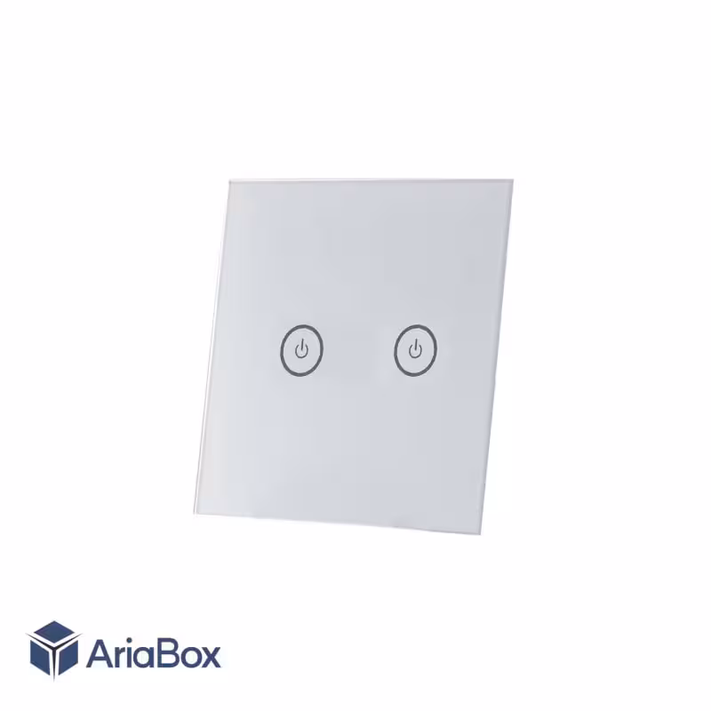 شیشه دو پل نقره ای کلید هوشمند GL2-SP2 با ابعاد 2×86×86 میلی متر