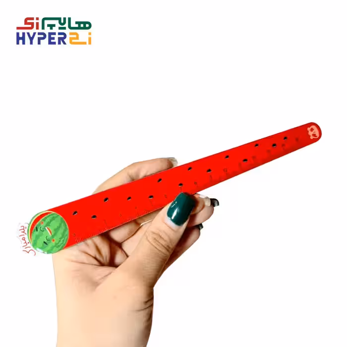 خط کش 15 سانتی چوبی یلدا هندوانه (قرمزوسبز رندوم)