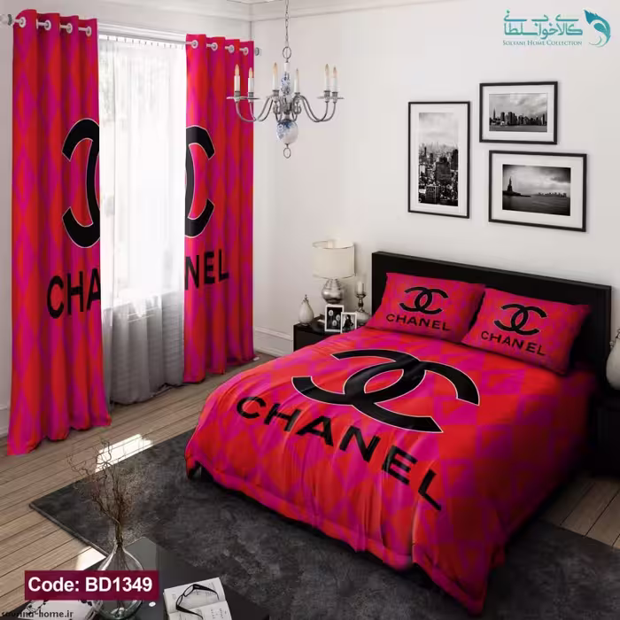 روتختی طرح chanel صورتی دونفره کد BD1349
