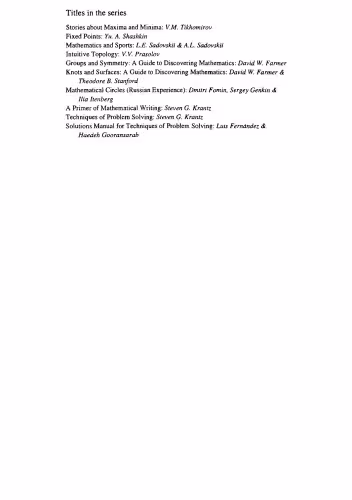 خرید و دانلود نسخه کامل کتاب Mathematical Circles: Russian Experience (Mathematical World, Vol. 7)