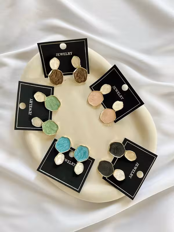 گوشواره میناکاری طرح دفرمه