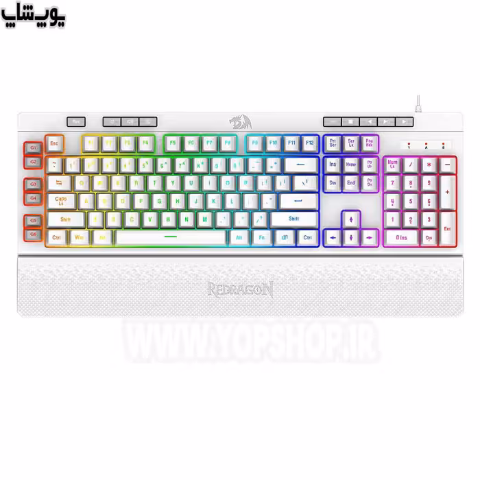 کیبورد سیمی گیمینگ ممبران RGB ردراگون مدل K512 SHIVA