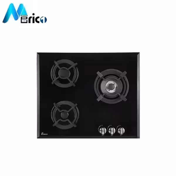 گاز رومیزی بیمکث کد 003 سه شعله شیشه مشکی