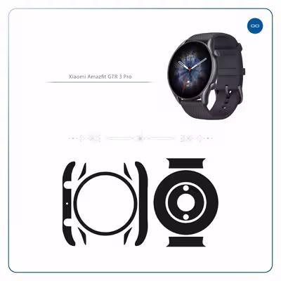 برچسب ماهوت طرح Matte-Black مناسب برای ساعت هوشمند آمازفیت GTR 3 Pro