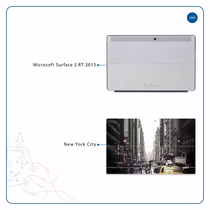 برچسب پوششی ماهوت مدل New York City مناسب برای تبلت مایکروسافت Surface 2 RT 2013