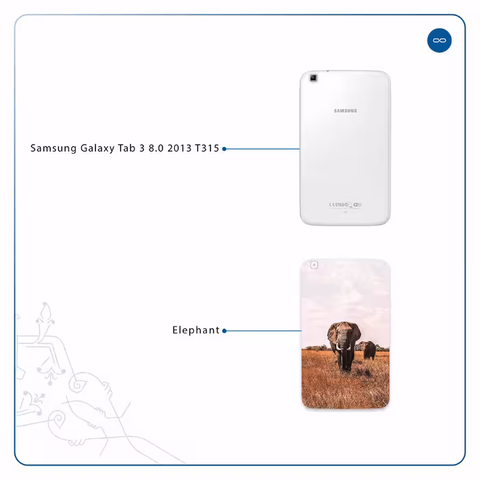 برچسب پوششی ماهوت مدل Elephant مناسب برای تبلت سامسونگ Galaxy Tab 3 8.0 2013 T315