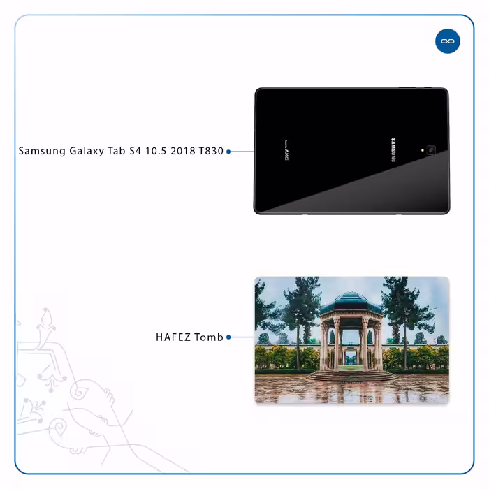 برچسب پوششی ماهوت مدل HAFEZ-Tomb مناسب برای تبلت سامسونگ Galaxy Tab S4 10.5 2018 T830