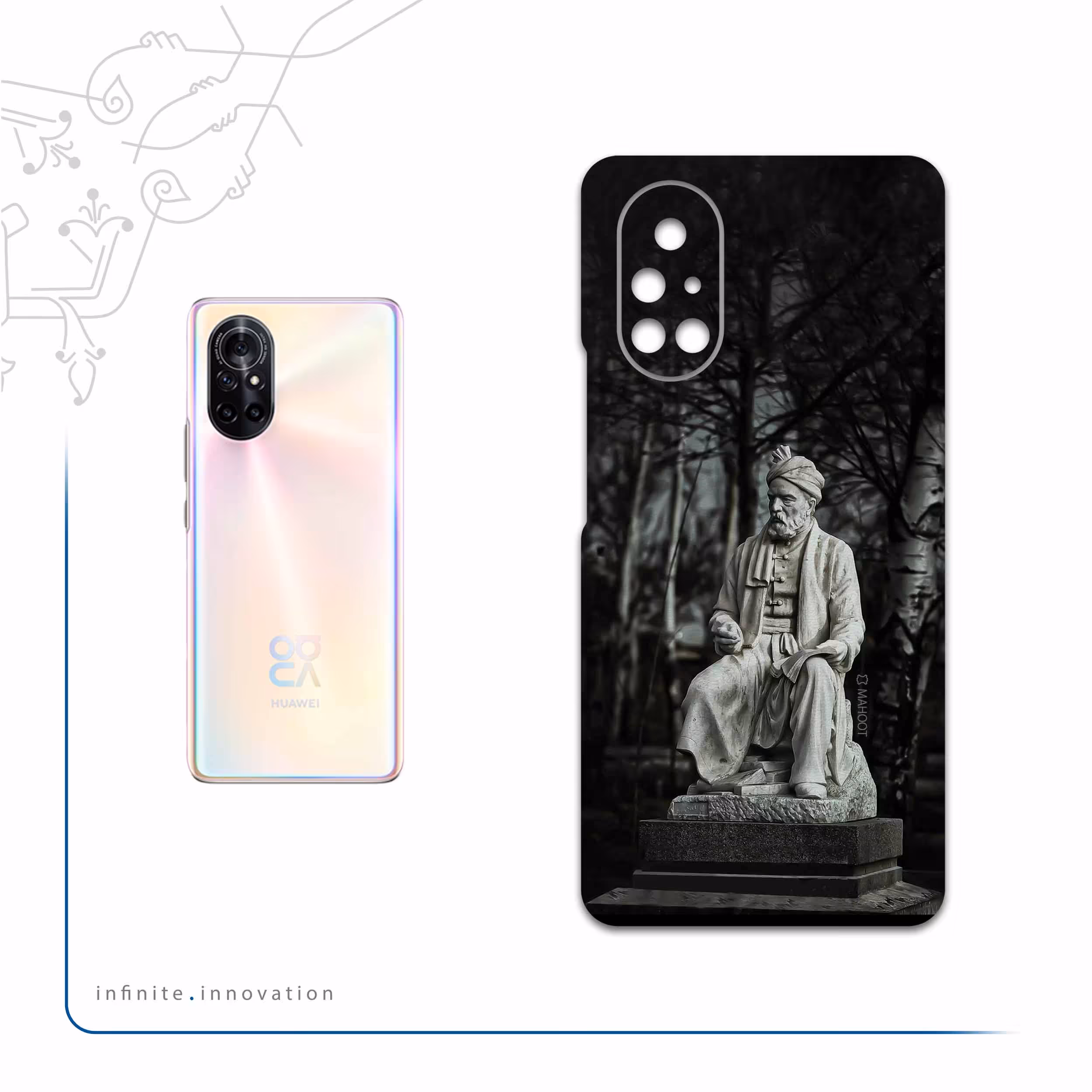 برچسب پوششی ماهوت مدل Ferdowsi-Logo مناسب برای گوشی موبایل هوآوی Nova 8