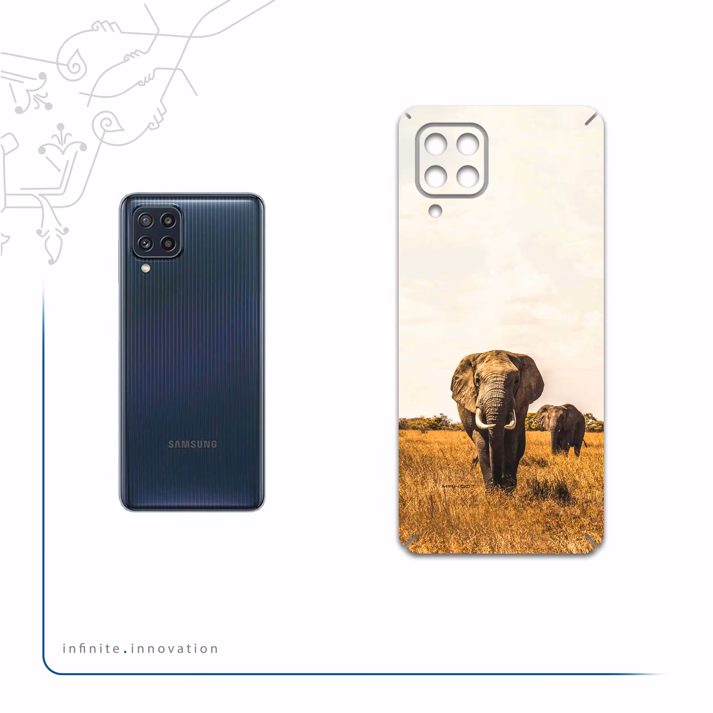 برچسب پوششی ماهوت مدل Elephant مناسب برای گوشی موبایل سامسونگ Galaxy M32