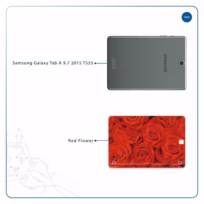 برچسب پوششی ماهوت مدل Red-Flower مناسب برای تبلت سامسونگ Galaxy Tab A 9.7 2015 T555
